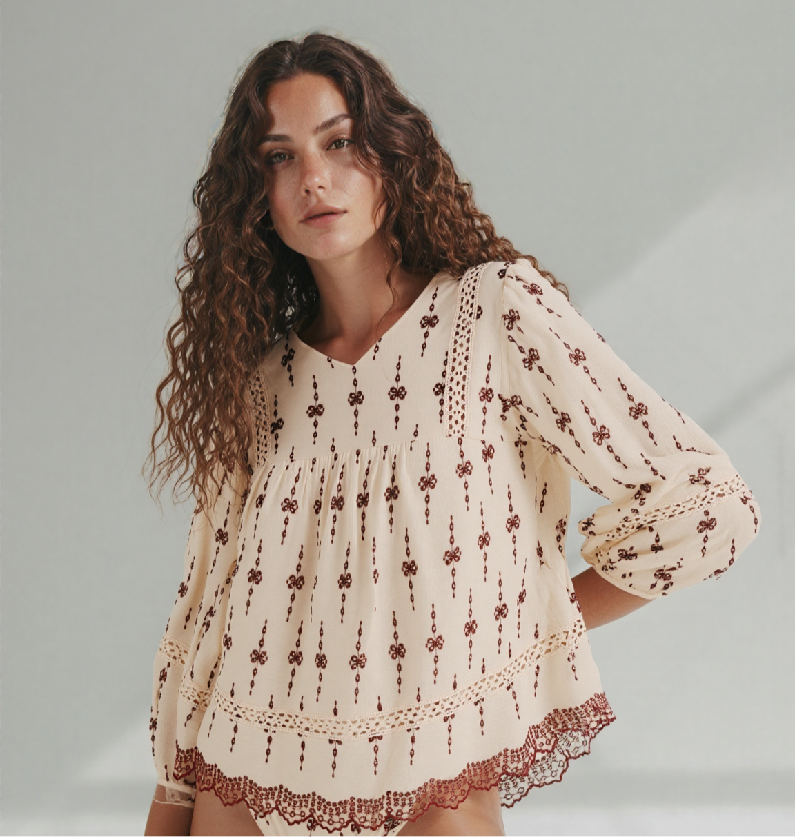 Pablon Broderie Blouse