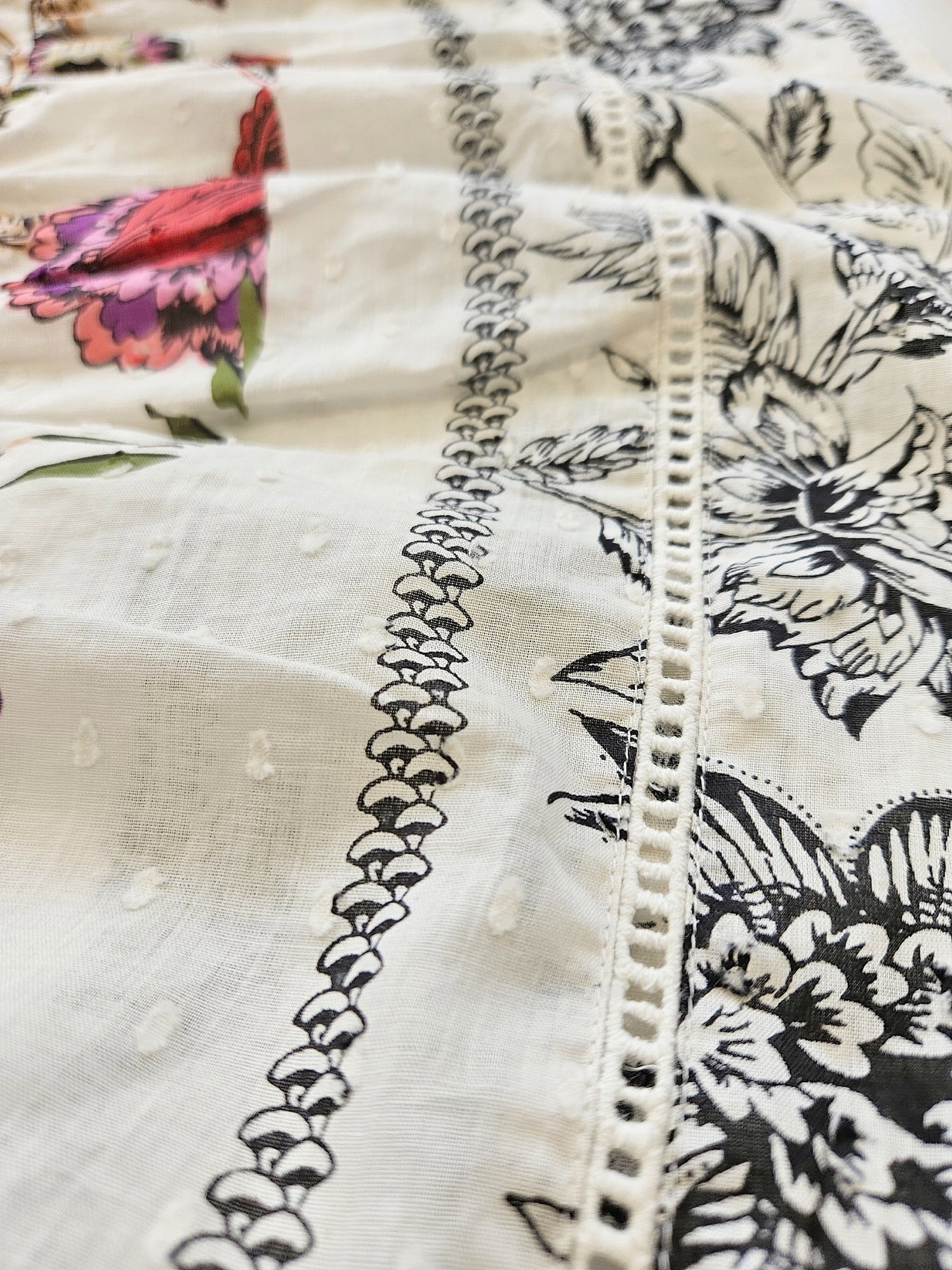 Marta Floral Border Short Dress