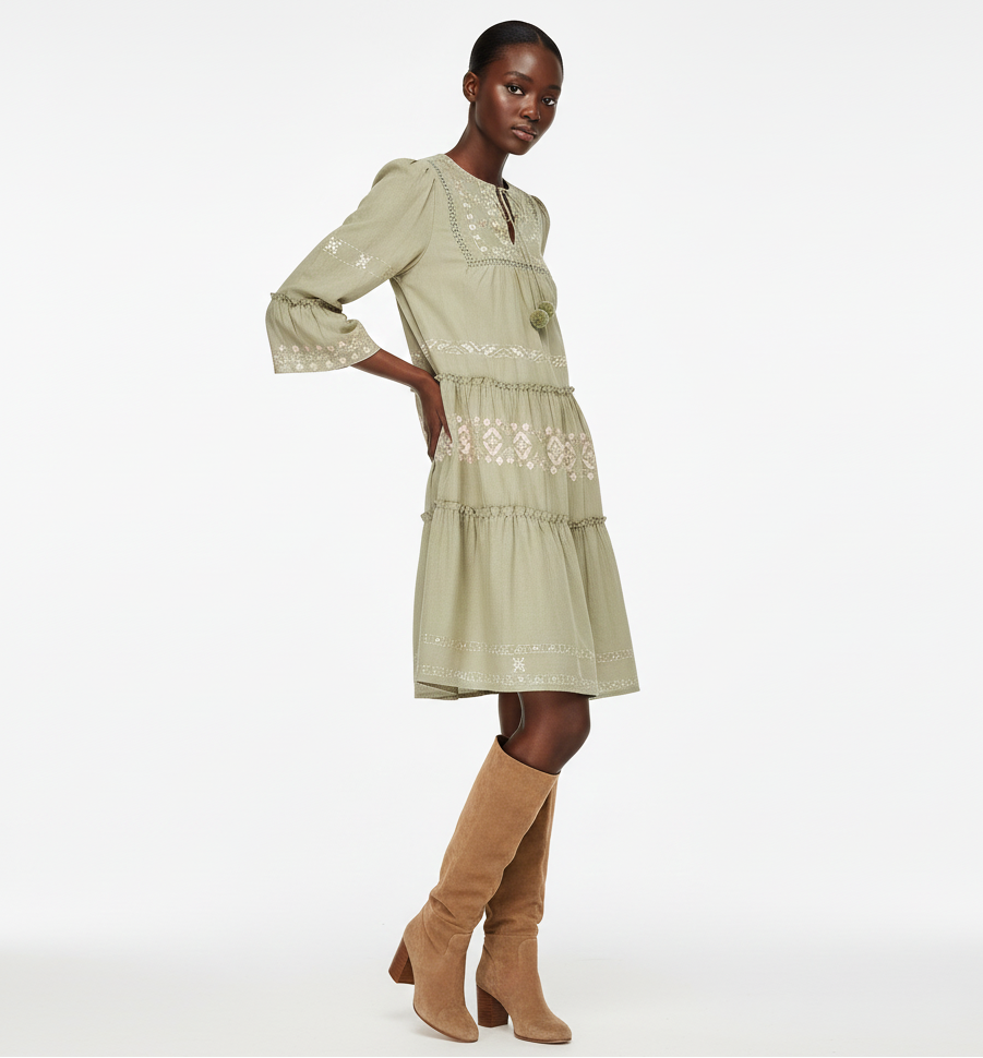 Taylor Embroidered Short Dress