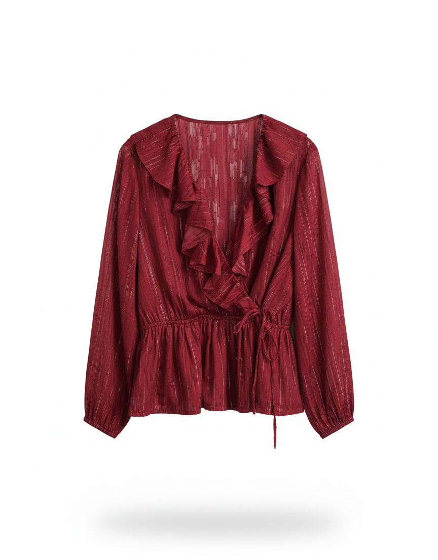 Imelda Wrap Frill Blouse