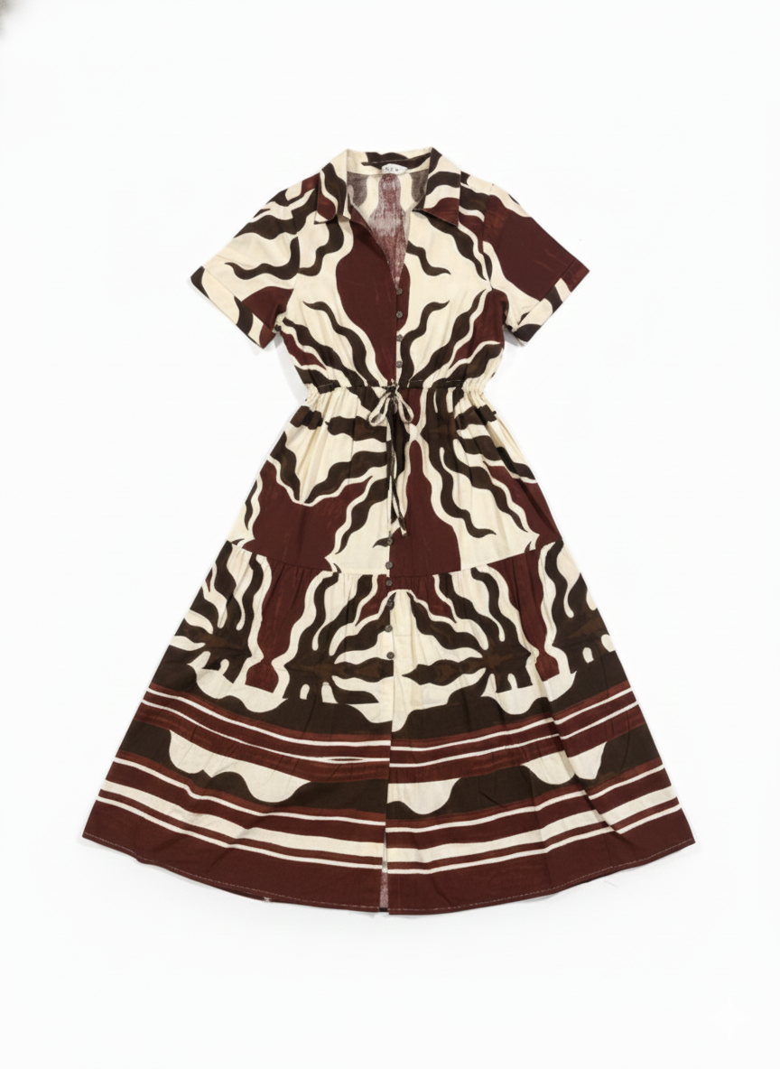 Gabriella Brown Midi Dress