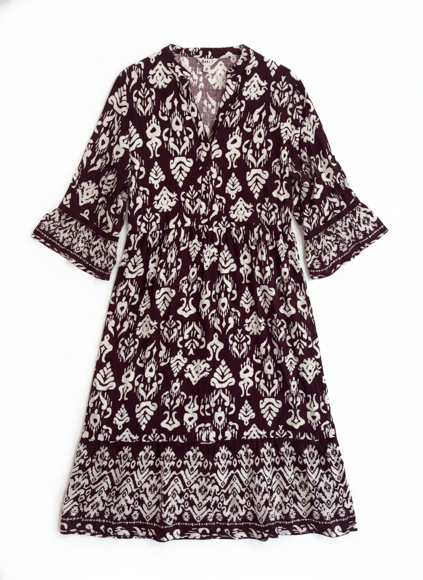 aztec midi dress Brown Aztec Midi Dress