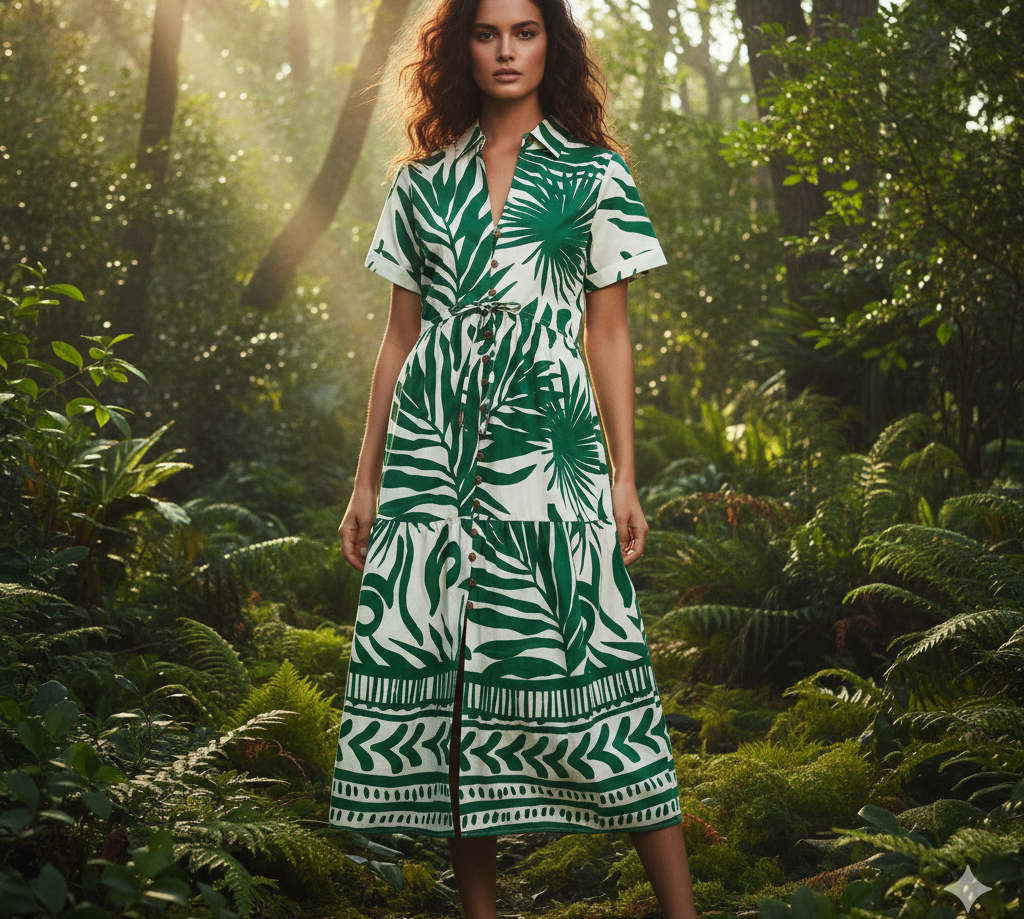 Gabriella Leaf Midi Dress