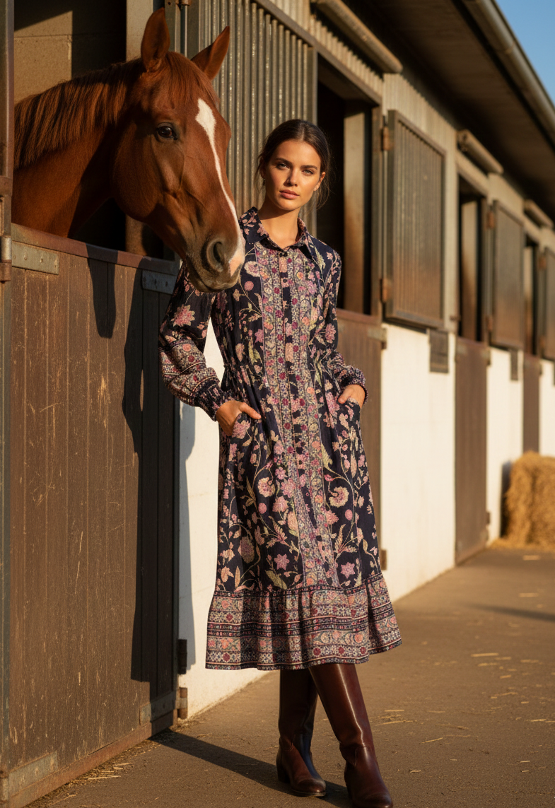 Matis Border Shirt Dress