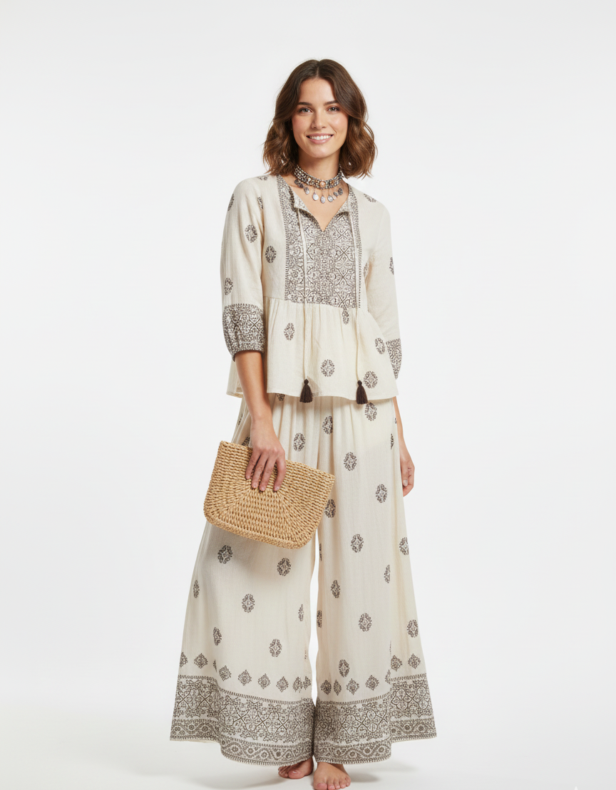 Petula Oatmeal Blouse