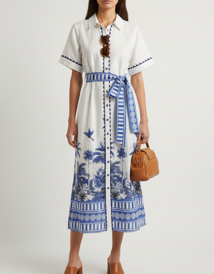 Krista Belted Midi Dress