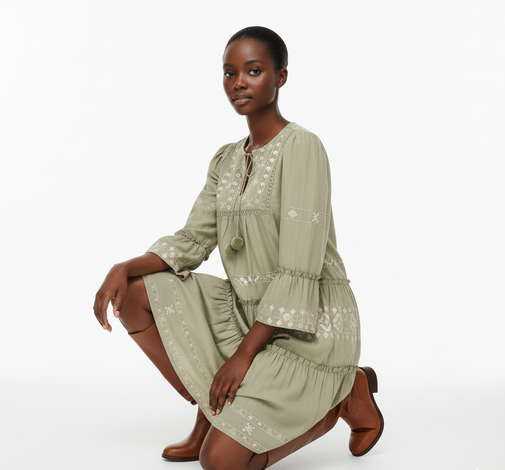 Taylor Embroidered Short Dress