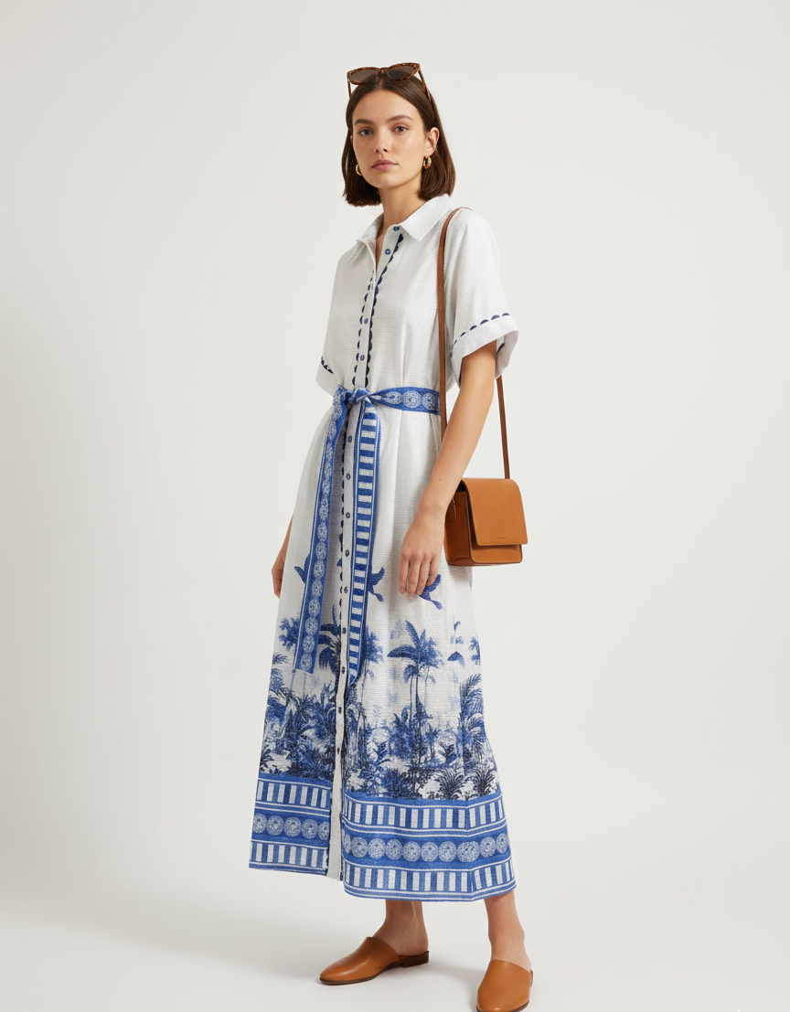 Krista Belted Midi Dress – Nari
