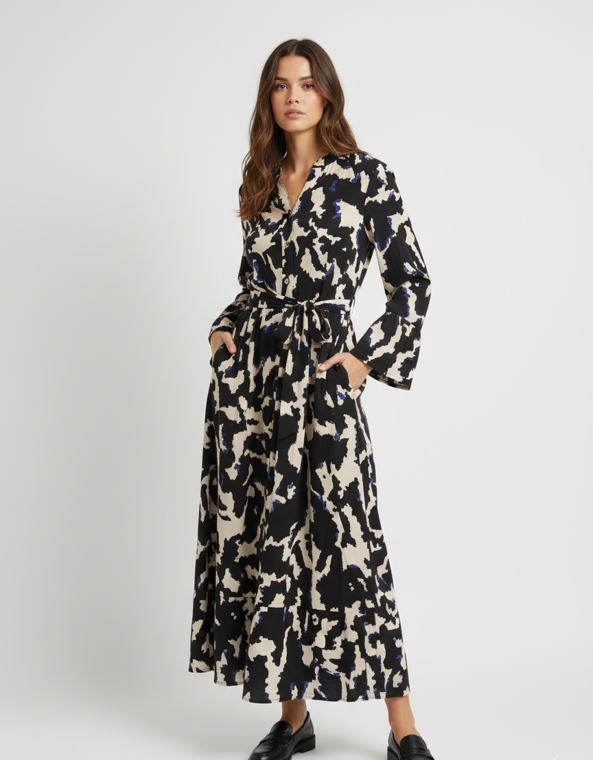 Serene Abstract Midi Dress