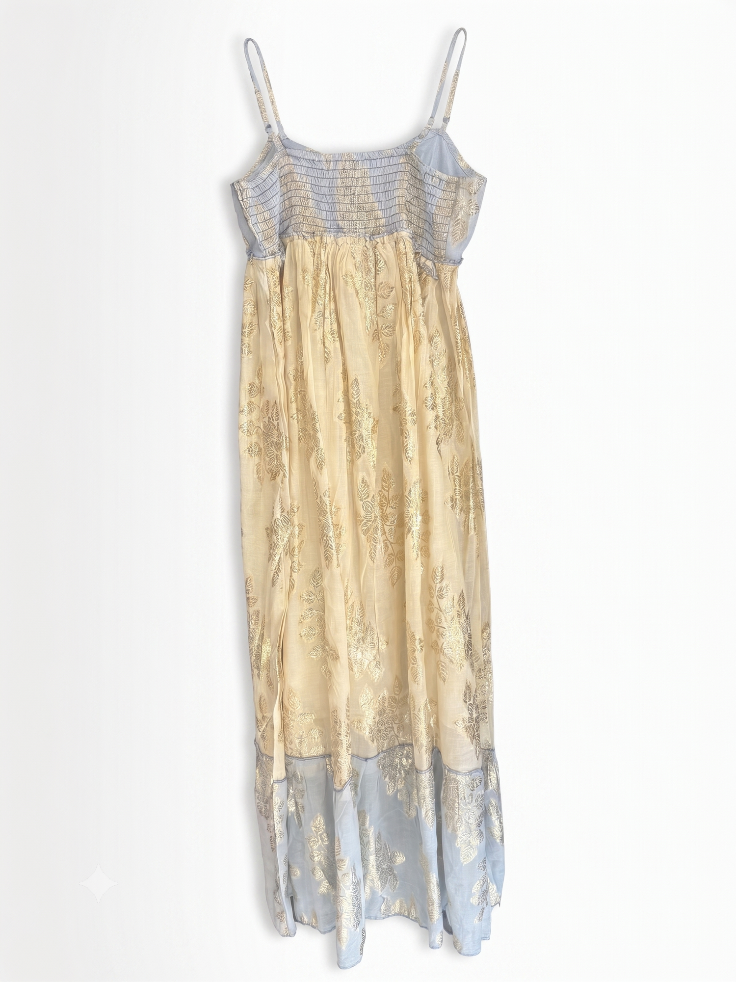 Greta Metallic Blue Maxi Dress