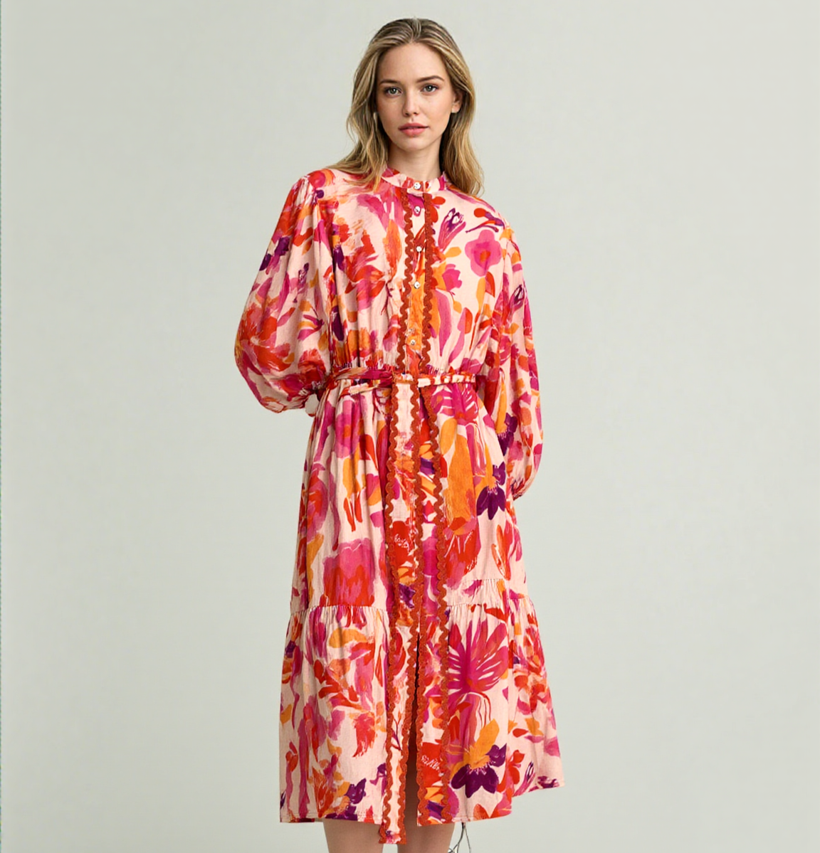 Iola Ric Rac Midi Dress