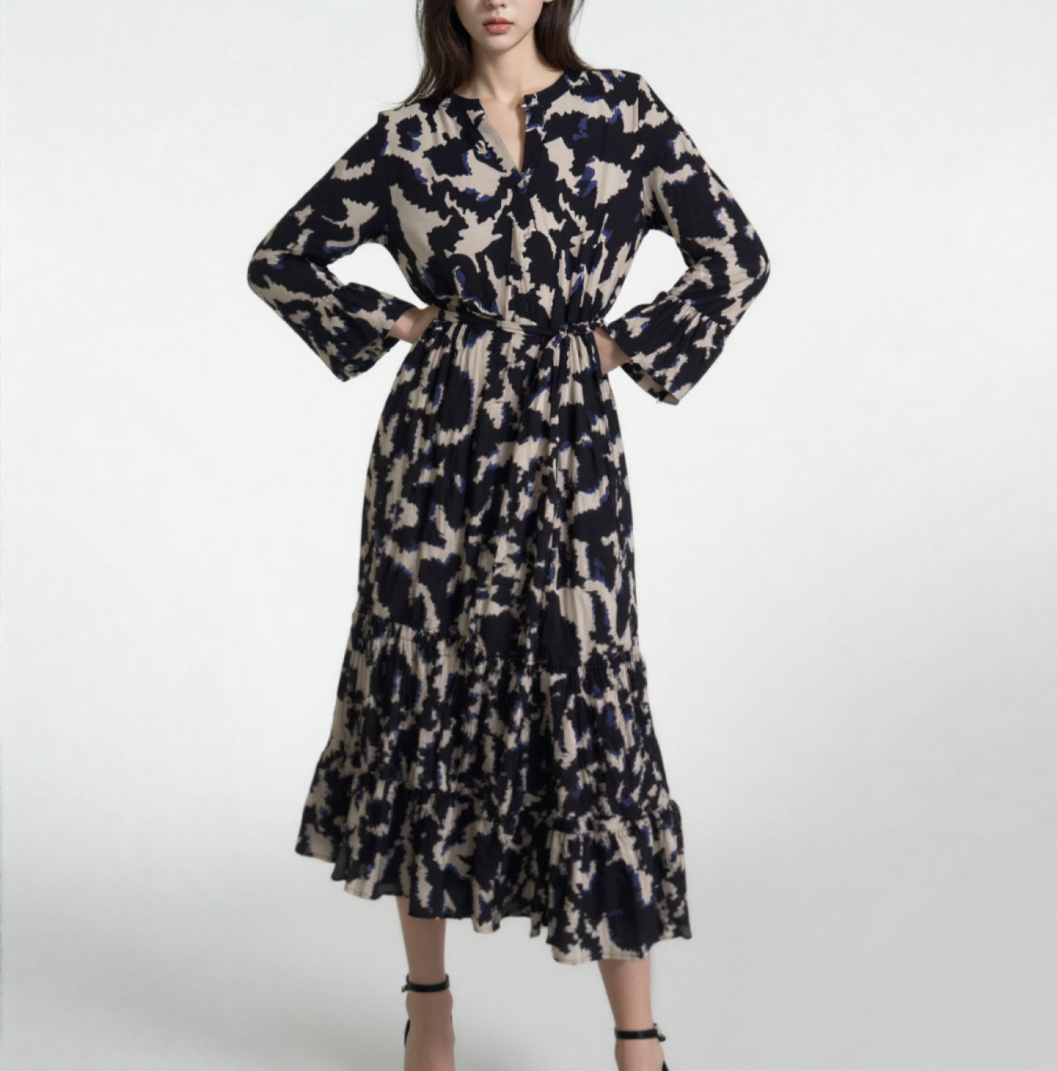 Serene Abstract Midi Dress