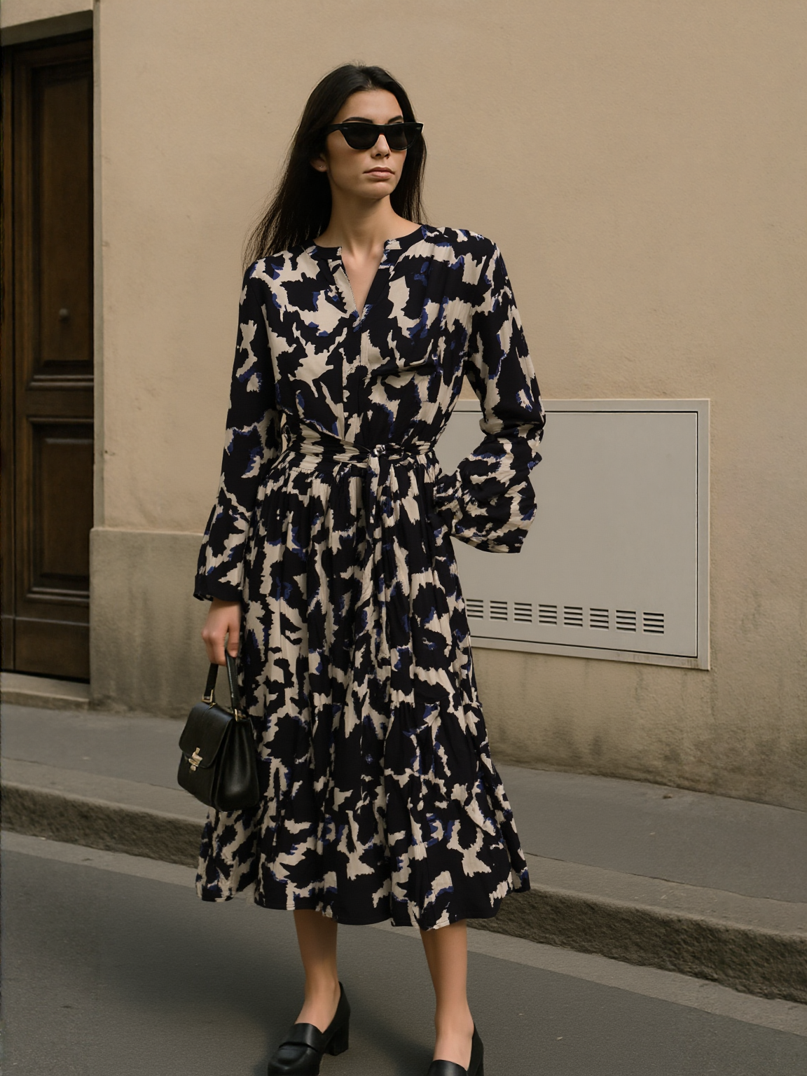 Serene Abstract Midi Dress