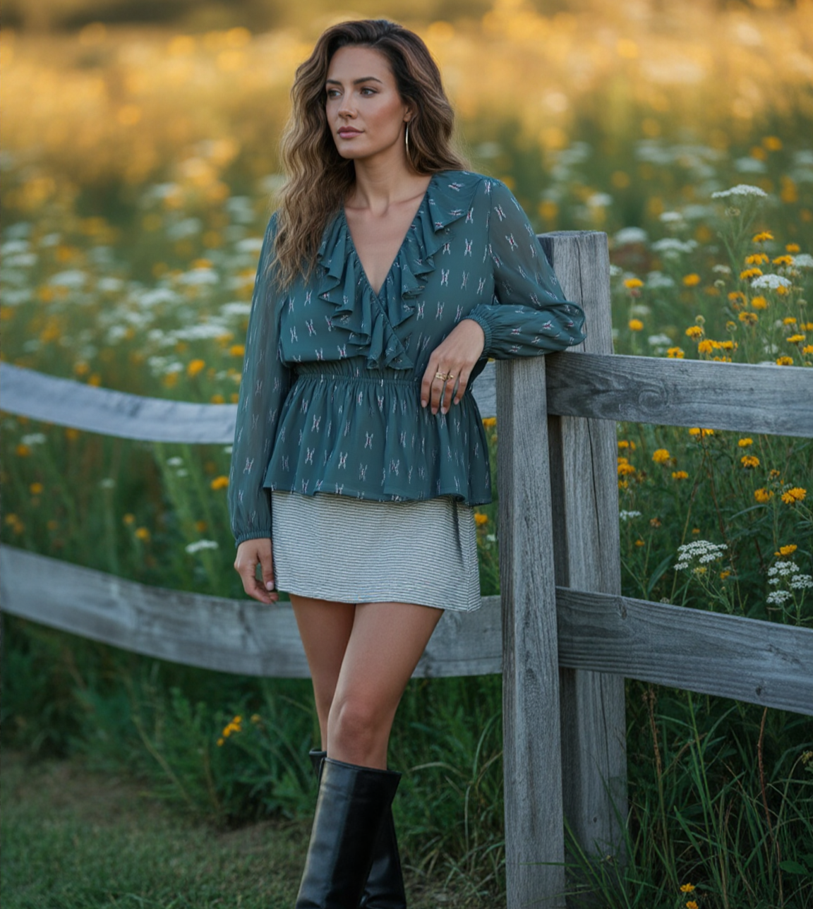 Imelda Wrap Frill Blouse
