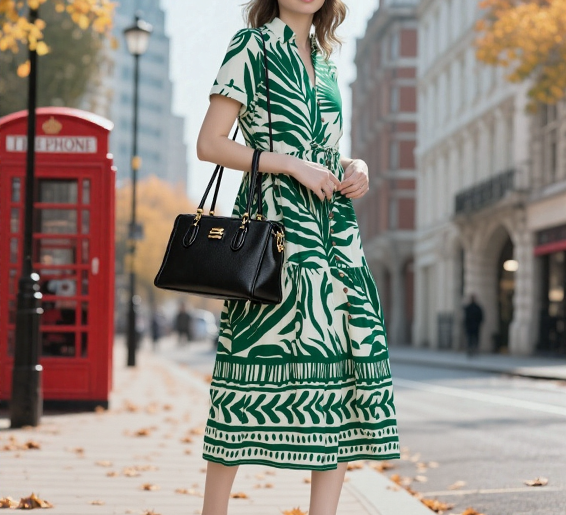Gabriella Leaf Midi Dress