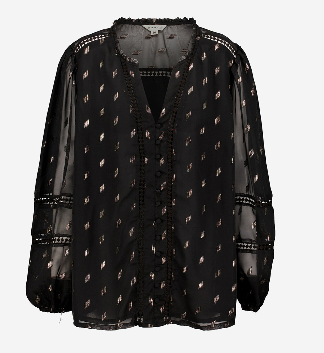 Elektra Metallic Lace Blouse
