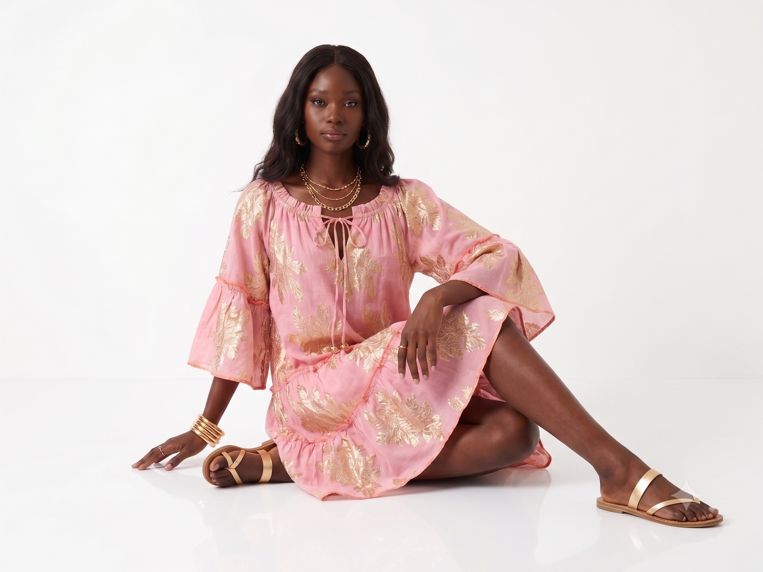 Talia Pink Metallic Dress