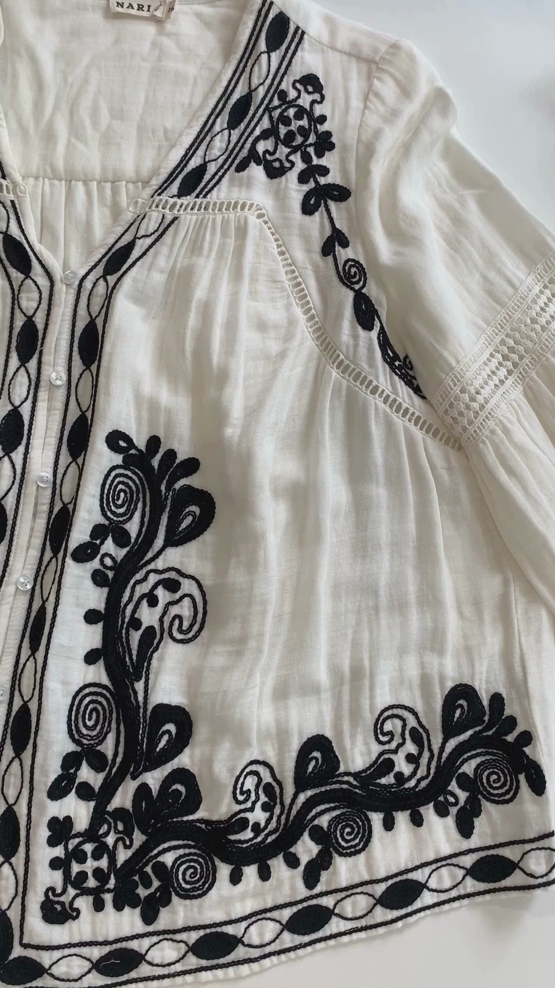 Lucita Black Embroidered Blouse