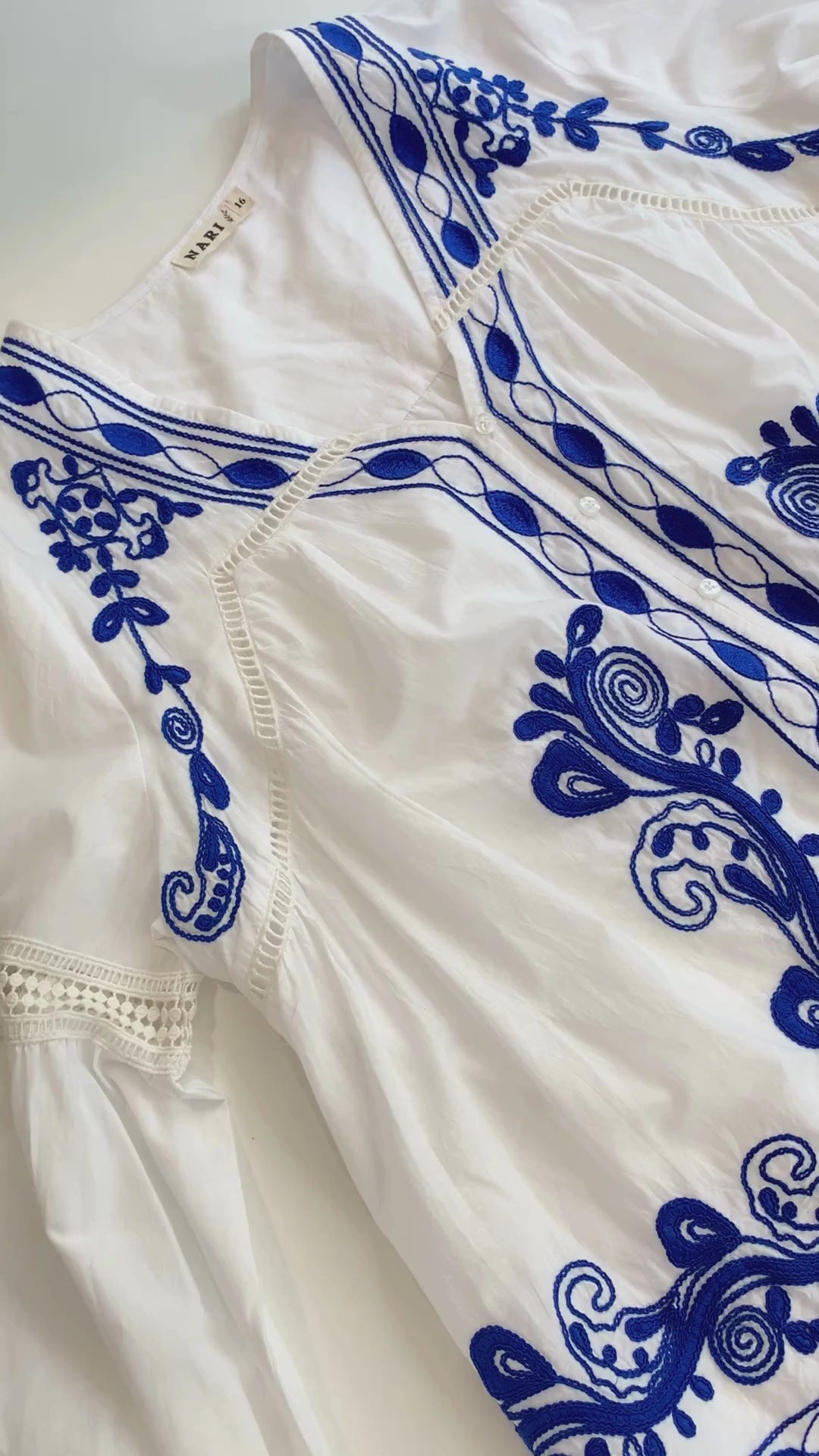 Lucita Blue Embroidered Blouse
